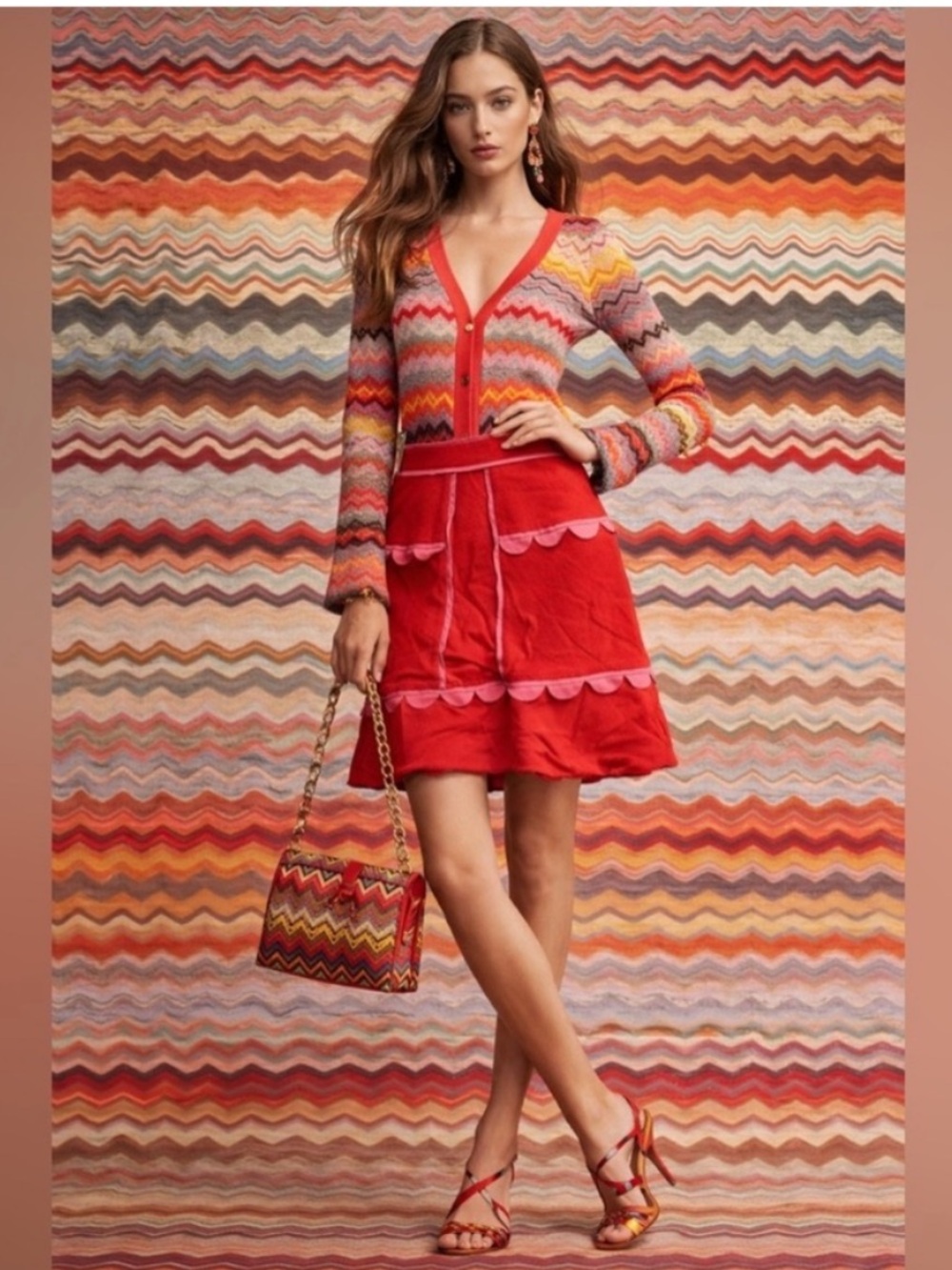 M Missoni Scallop Trim Skirt